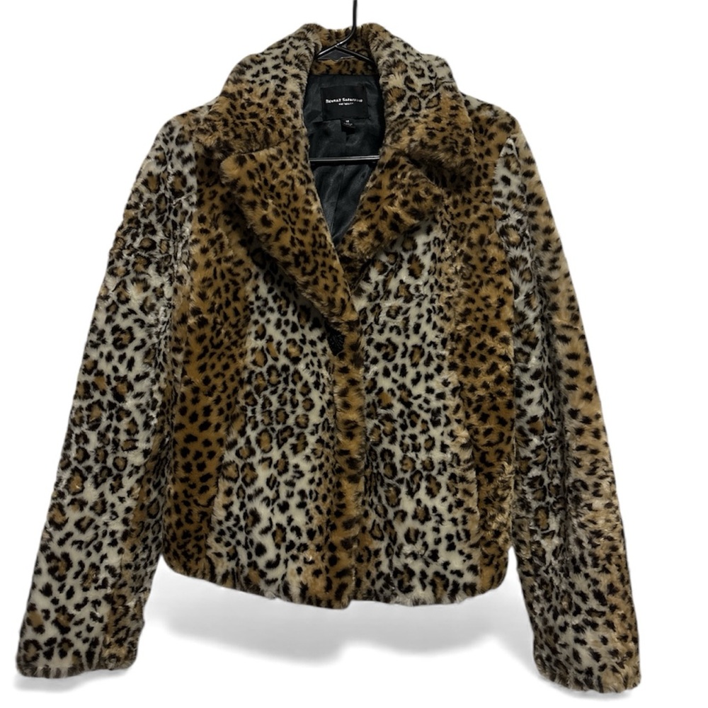 Behnaz Sarafpour For Target Animal Print Cropped Teddy Jacket